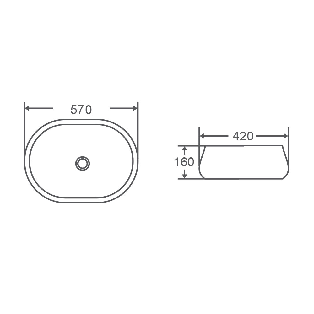 LUSSO 57 Oval Above Counter Basin in High Gloss White - Exclusive Design!