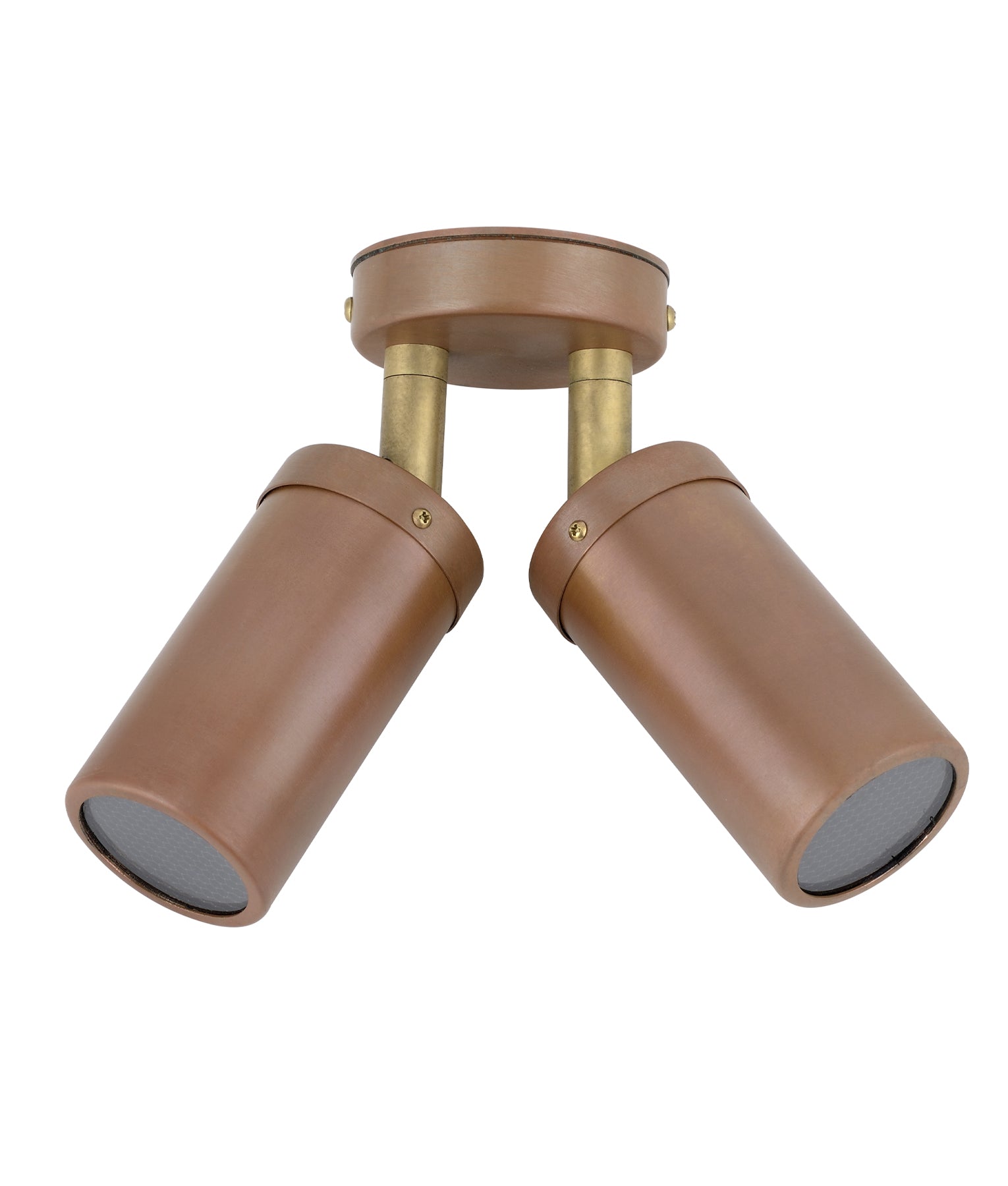 GU10 Aged Copper Exterior Wall - Mounted Pillar Spot Lights with IP54 Rating