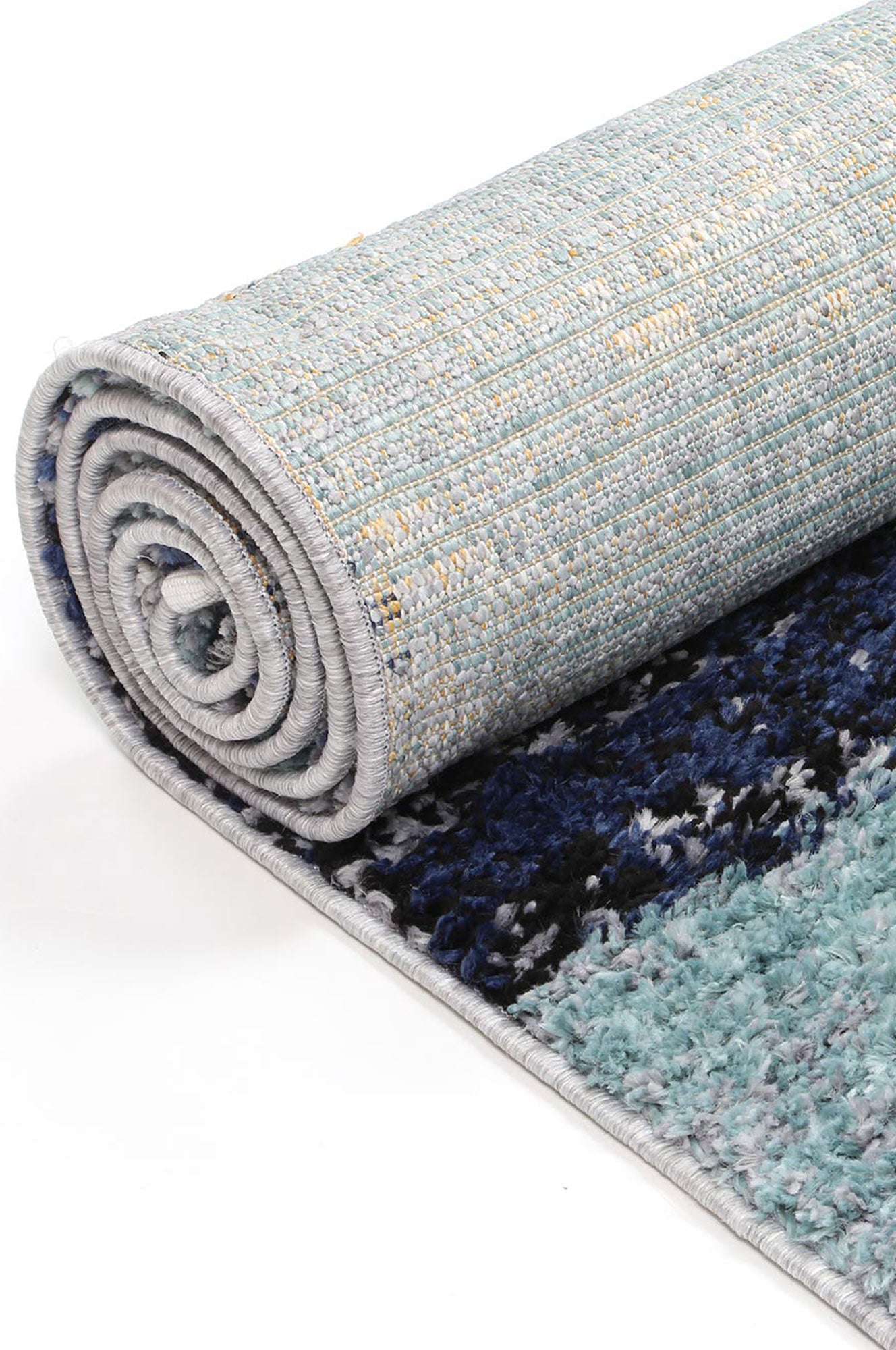 Navy Blue Abstract Myk Rug for Scandinavian & Bohemian Decor
