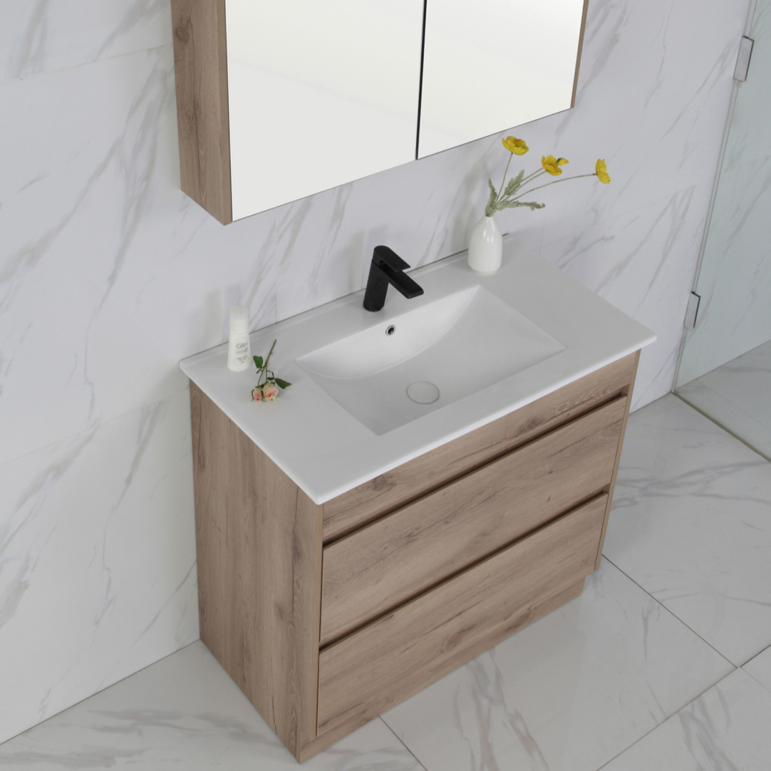 Get the Best MAX MDF Freestanding Vanity in Natural Oak - All Sizes Available
