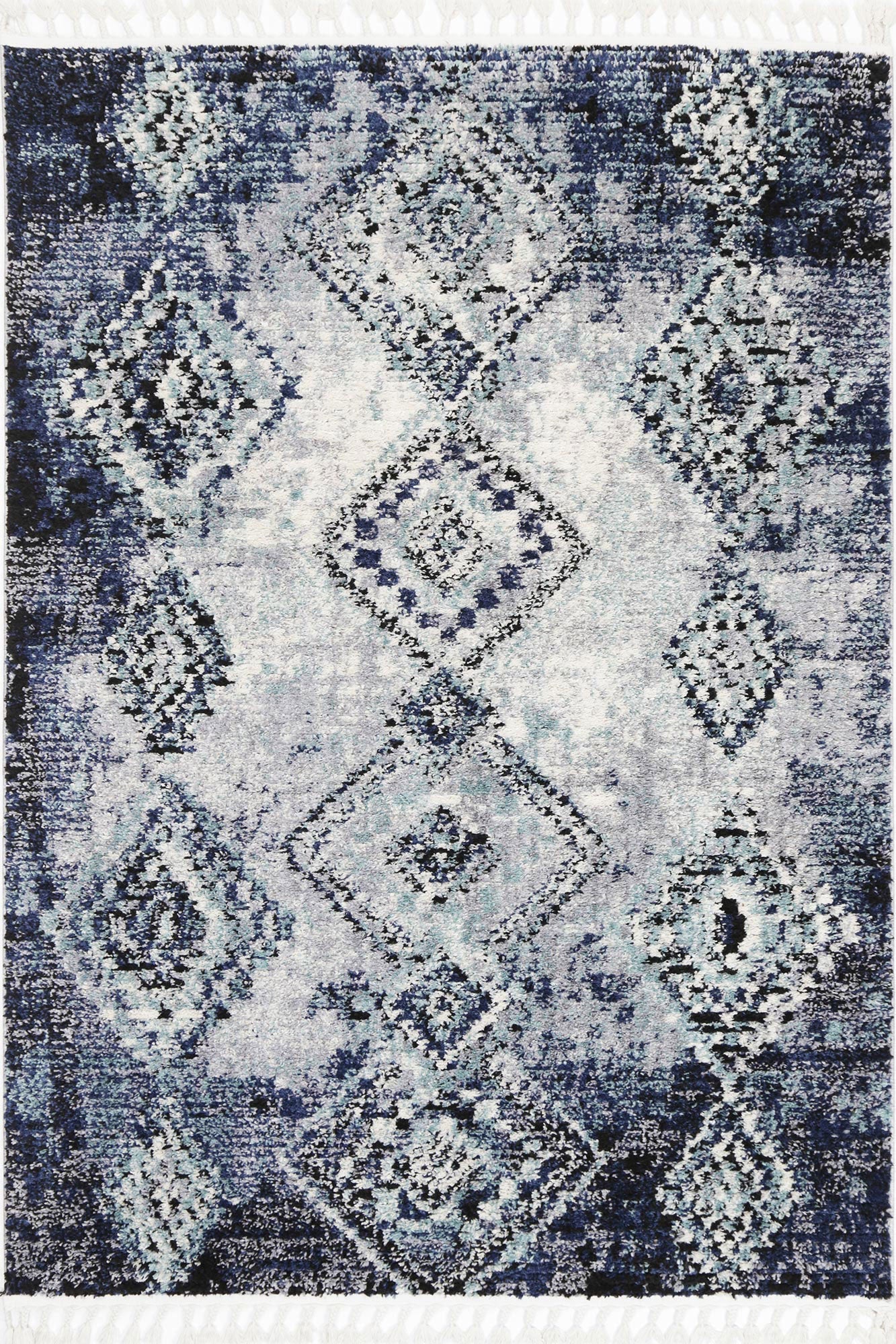 Myk Navy Blue Diamond Rug - Ideal for Scandinavian Decor