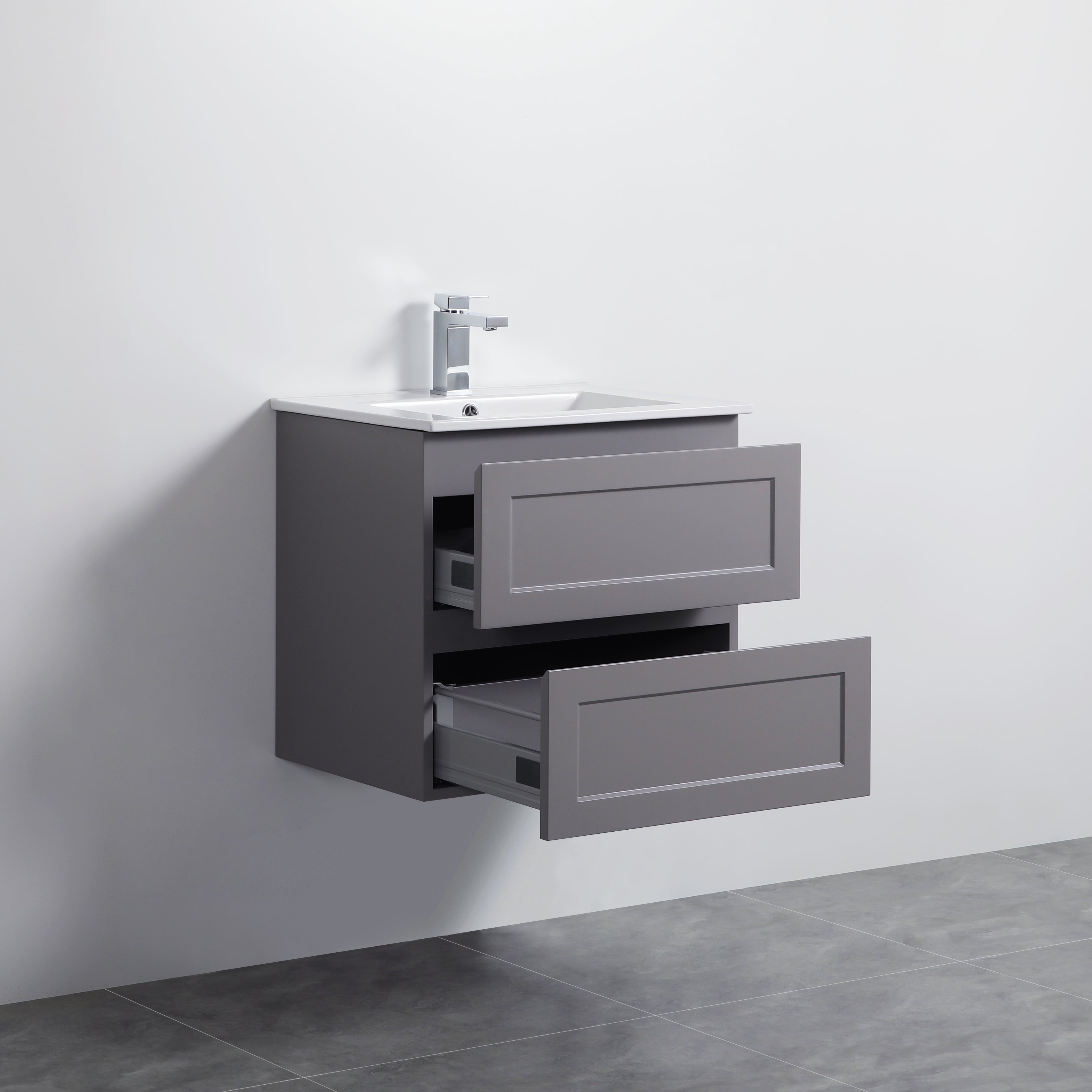 600mm Matte Grey Fremantle Wall Hung PVC Vanity Cabinet - Premium Quality!