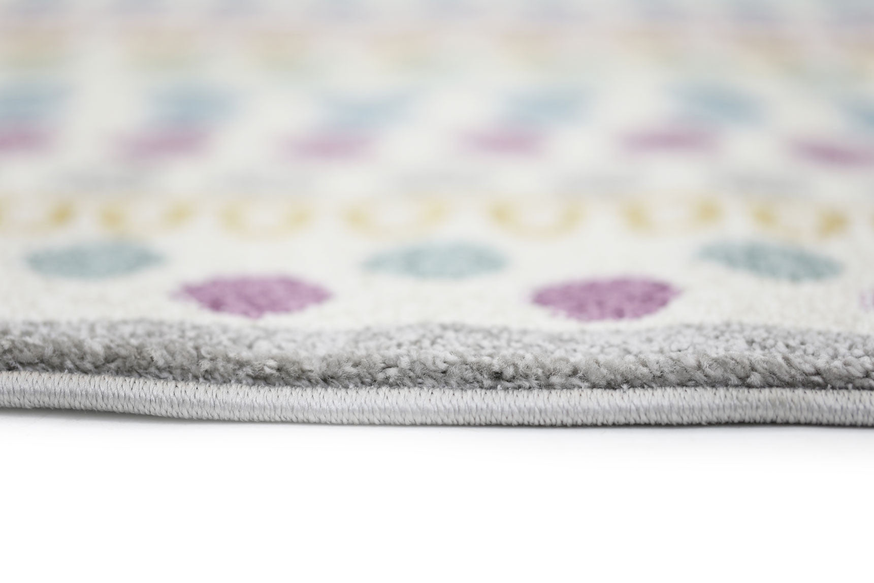 Piccolo Kids Rug in Multi - Colour and Pink Polka Dot Love Heart Design