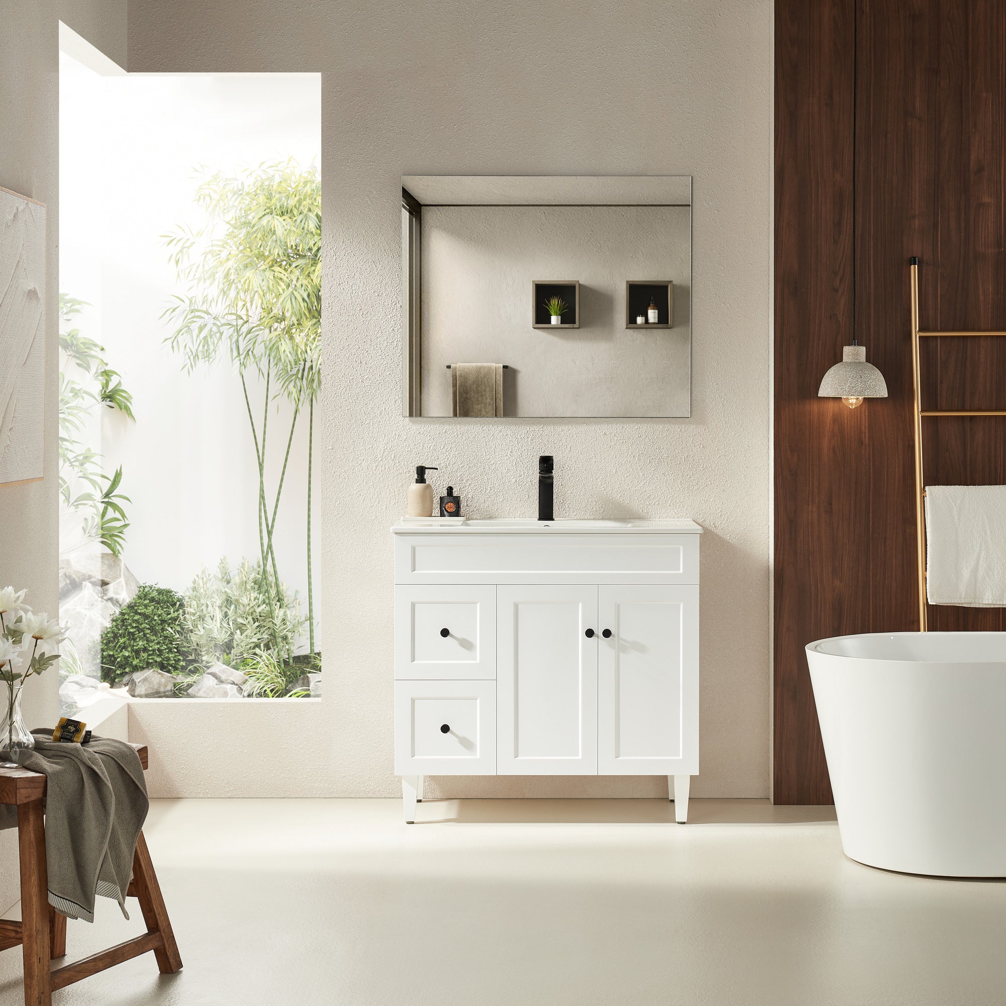 Special Offer! 900mm Harrington Freestanding PVC Vanity in Matte White