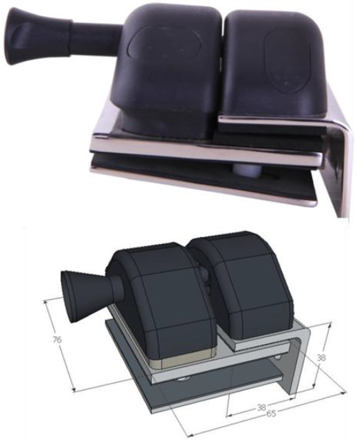 90° Pool Latch for Glass to Wall or Square Post in 316 Stainless Steel
