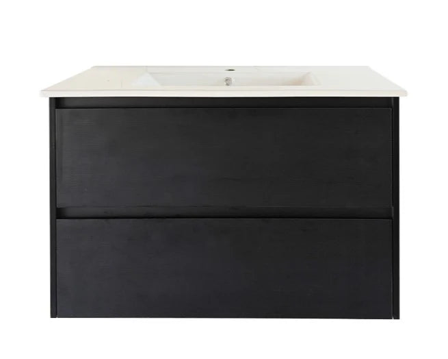 HERA Black Oak Wall-Hung MDF Vanity Cabinet - All Sizes Available
