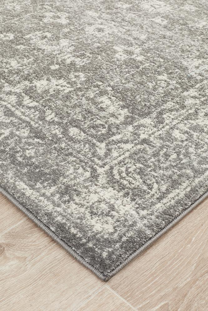 Stylish Grey Transitional Power - Loomed Polypropylene Rug
