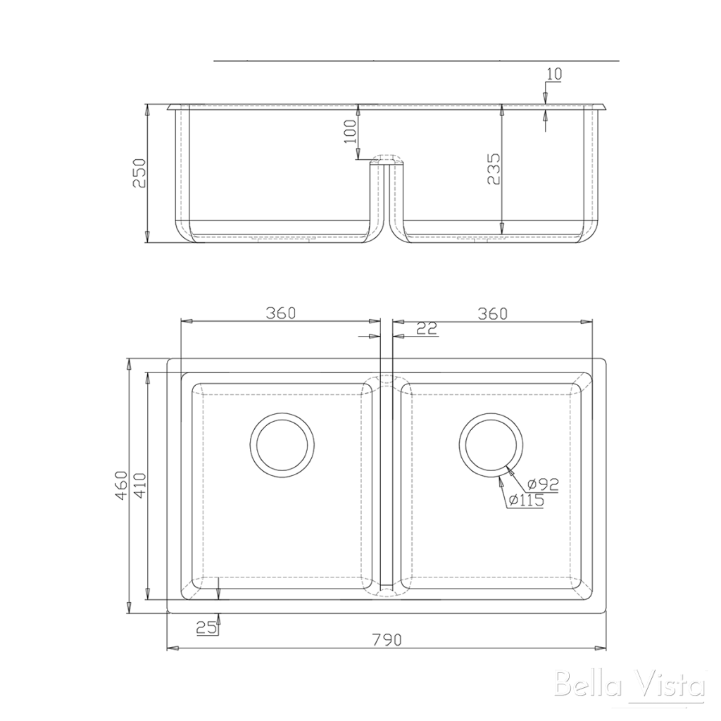 Hot Deal: Fomos 790x460mm Double Bowl Sink