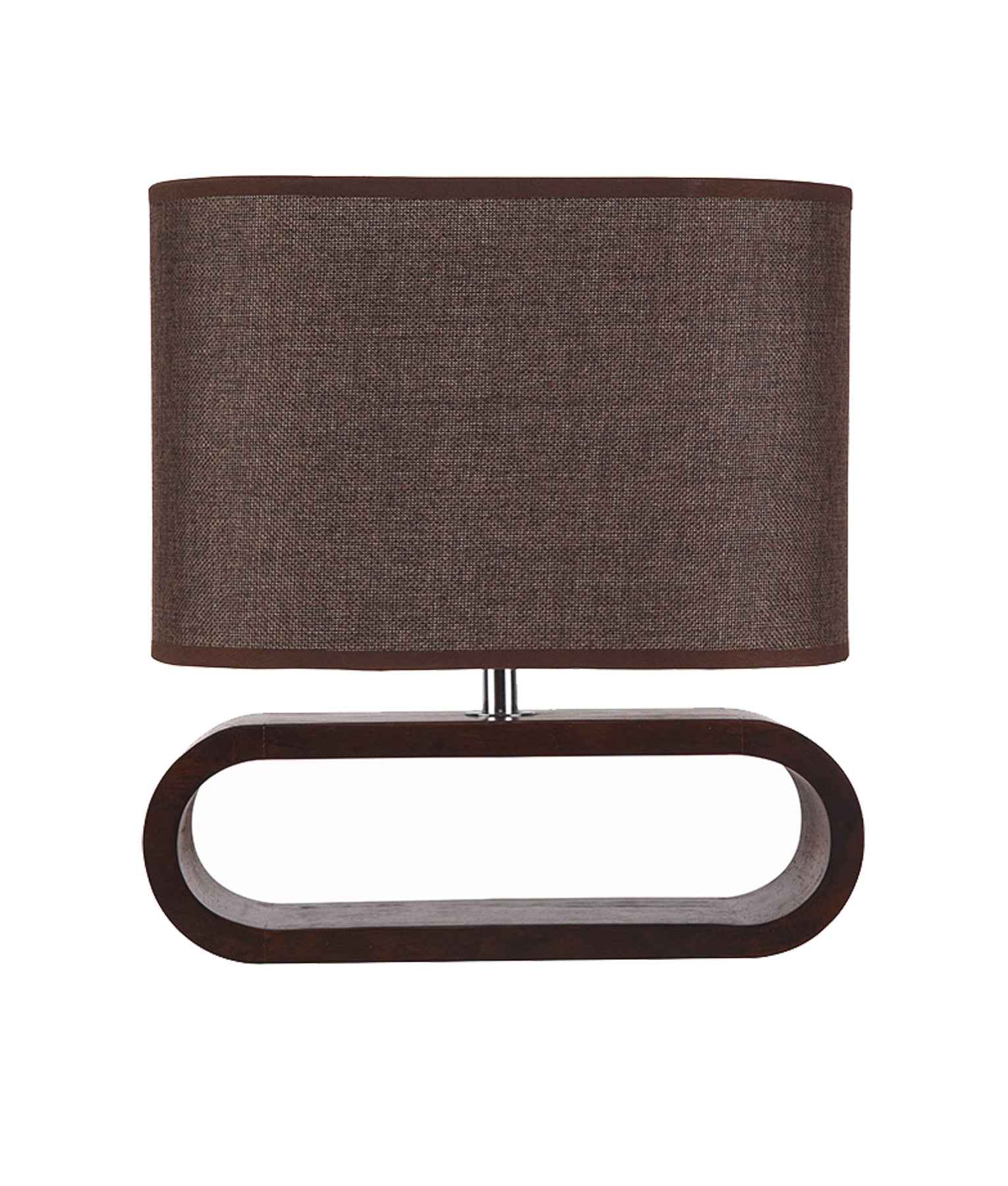 Blonde and Dark Wood Cloth Shade Interior Table Lamps