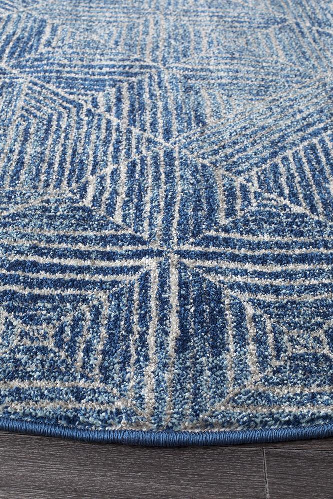 Hot Deal! Oasis Kenza Navy Round Contemporary Rug