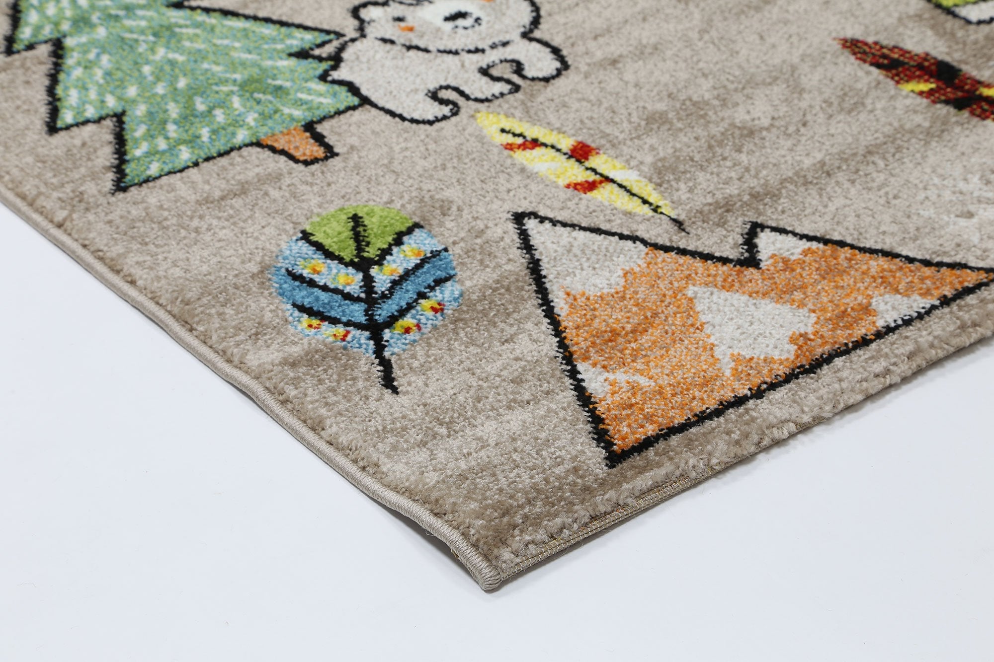 Nova Beige Durable Adventure Rug for Kids
