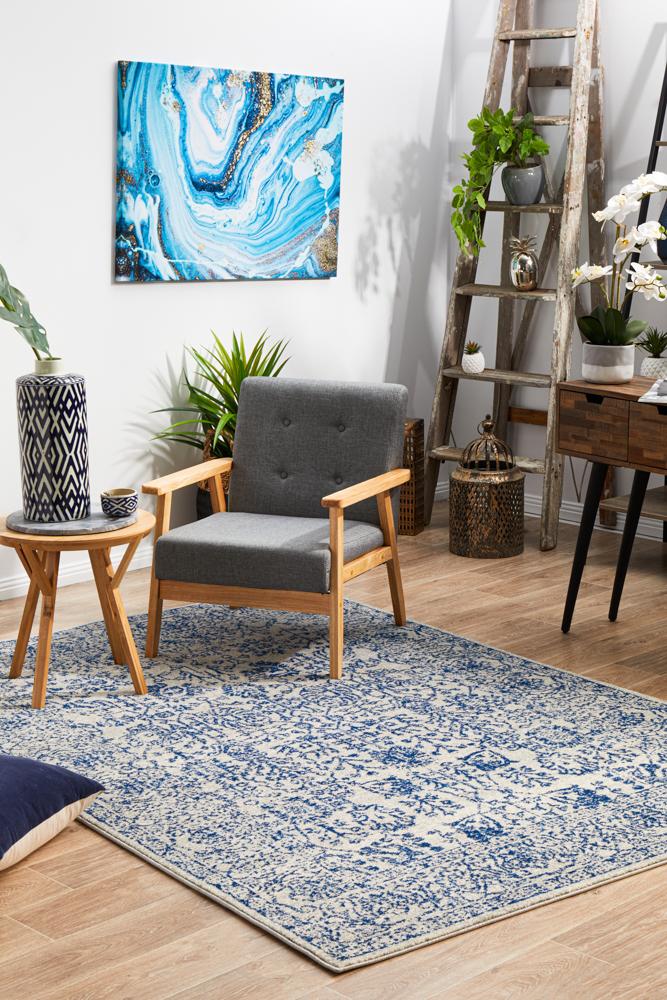 Exclusive Evoke Frost Blue Transitional Area Rug - Machine - Woven in Turkey