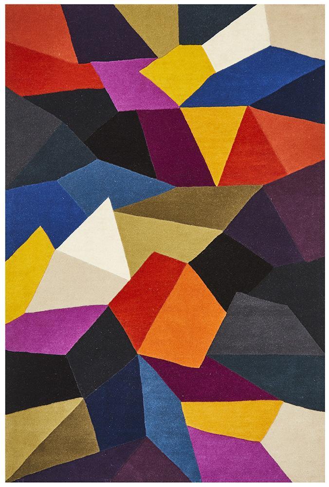 Exclusive Matrix Pure Wool 906 Crayon Rug with Geometric Design on Sale