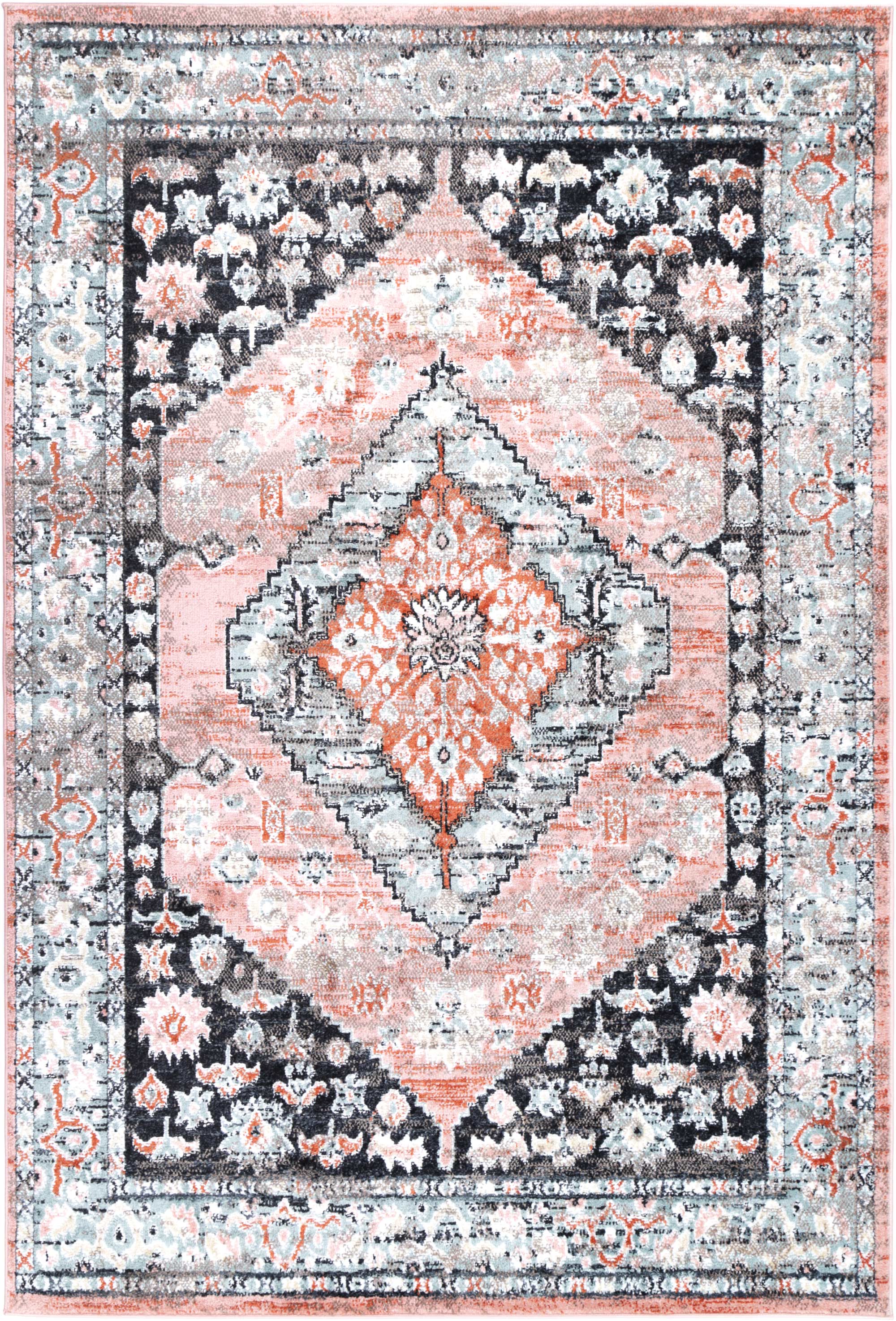 Anatolia Traditional Area Rug in Black and Beige - Ideal for High - Traffic Spaces