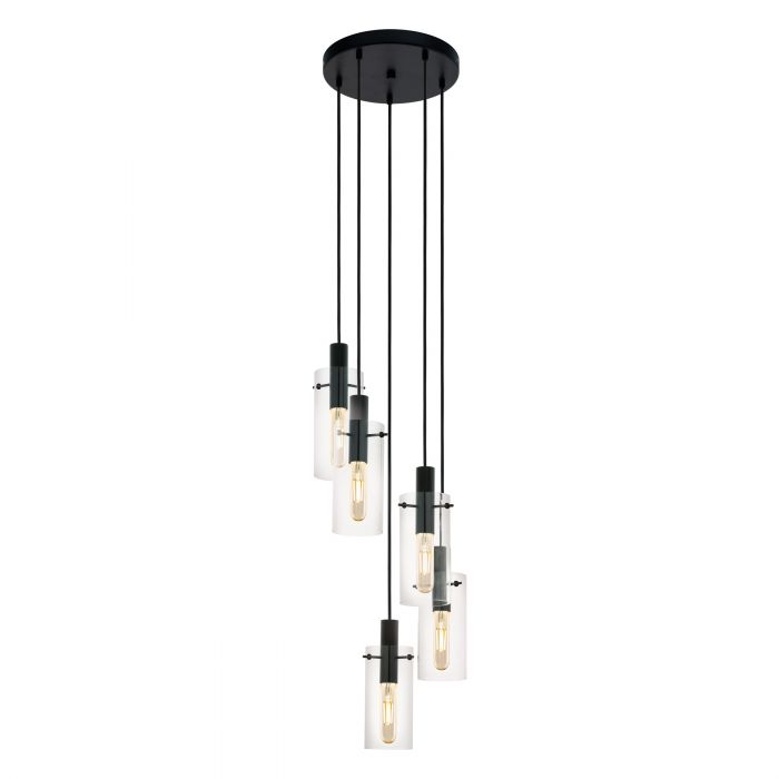 MONTEFINO Black Steel & Clear Glass Pendant Light - Exclusive Offer