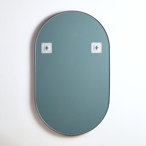 Hot! Poseidon Matte Black Oval Framed Mirror - 900/1000mm