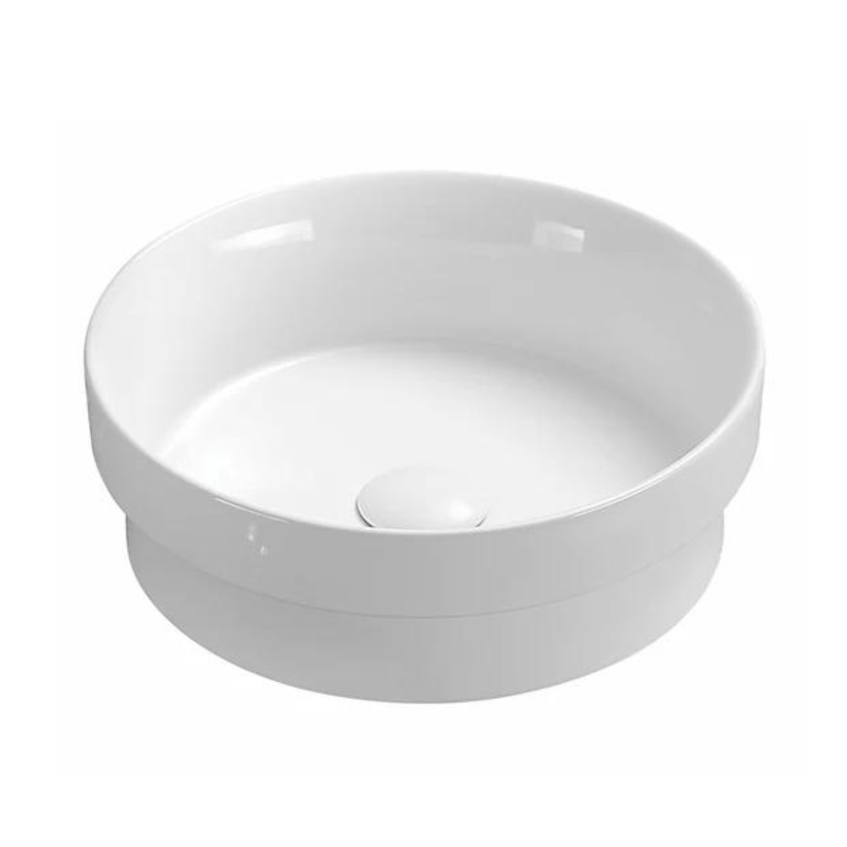 Glossy White Round Ceramic Basin (360x360x120) - Poseidon Style