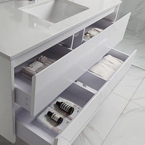 LEONA All - Sizes Wall - Hung Vanity in Stunning Gloss White