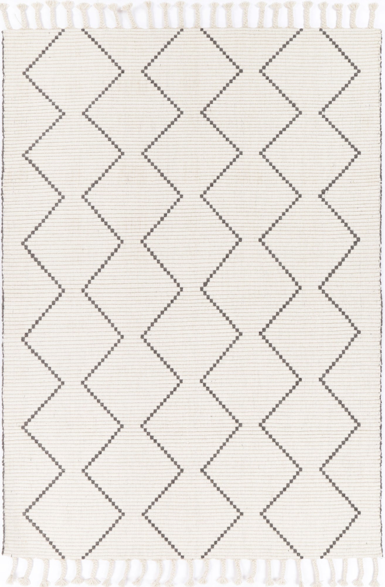 Anjuna Cream Zig-Zag Wool Blend Rug - Exclusive Offer