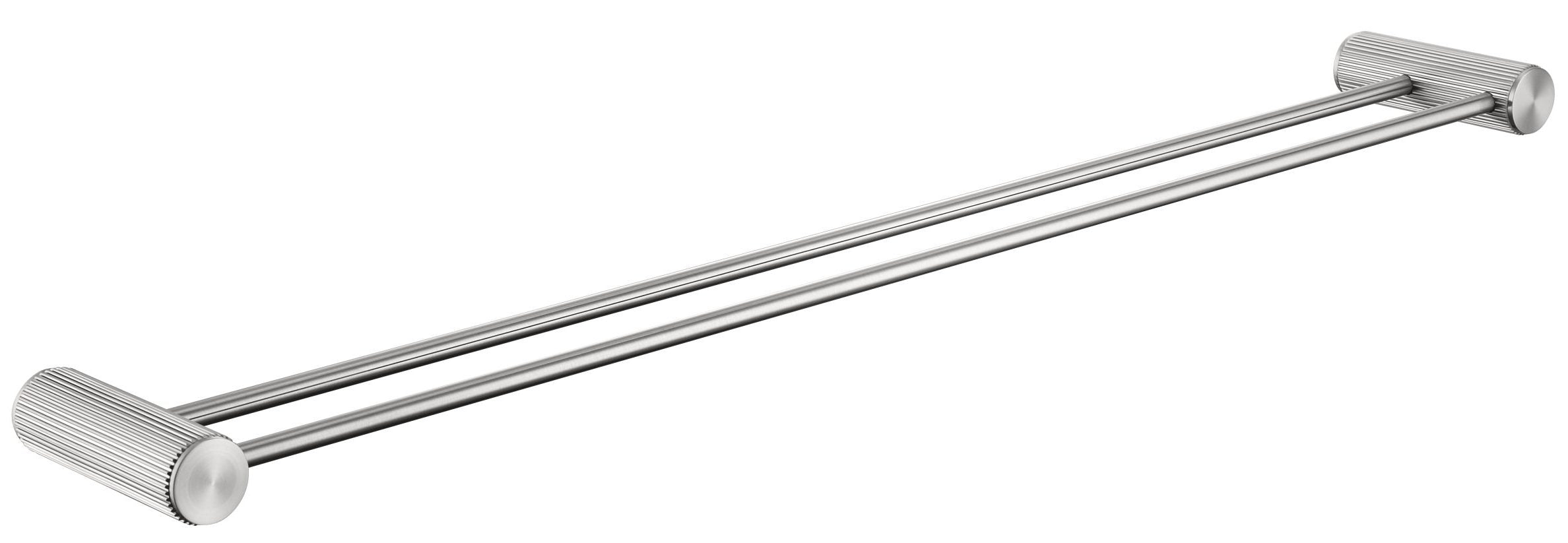 Hot Sale! Brushed Nickel Mica Fluted Double Bathroom Towel Rail for Organized Towels