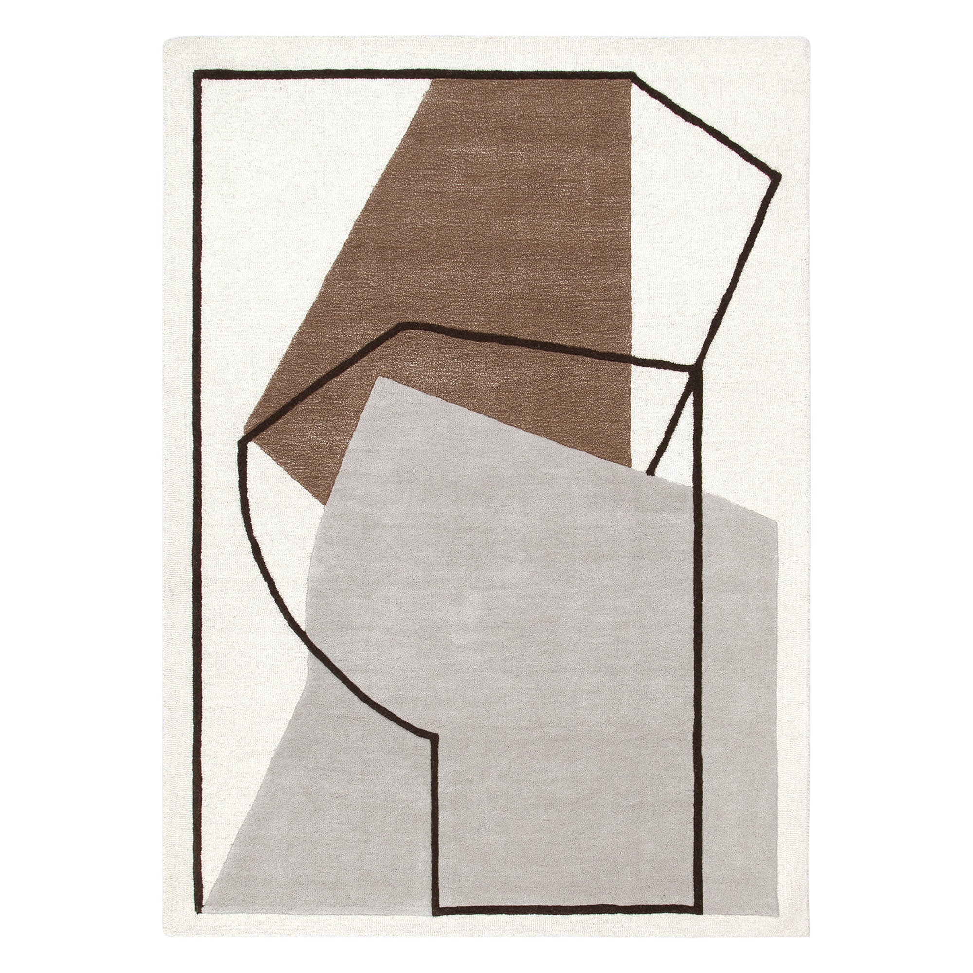 Minimalist Beige Hand - Tufted 100% Wool Rug by Les Nomades