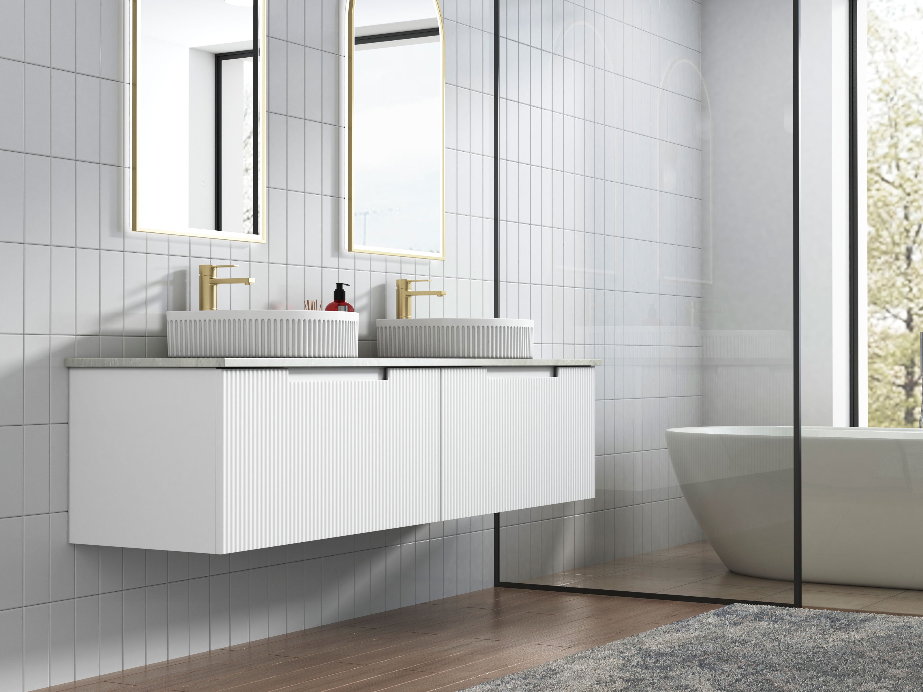 PERLA Mark II Matte White Wall - Hung Vanity in All Available Sizes