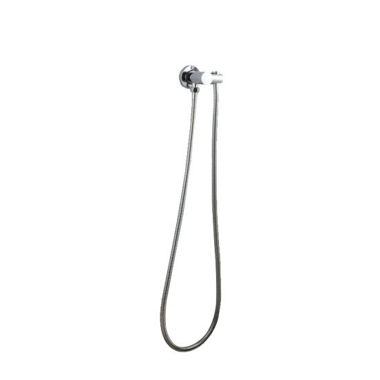 High - Quality Chrome Round Pentro Shower Holder with Wall Connector and 1.5m Hose