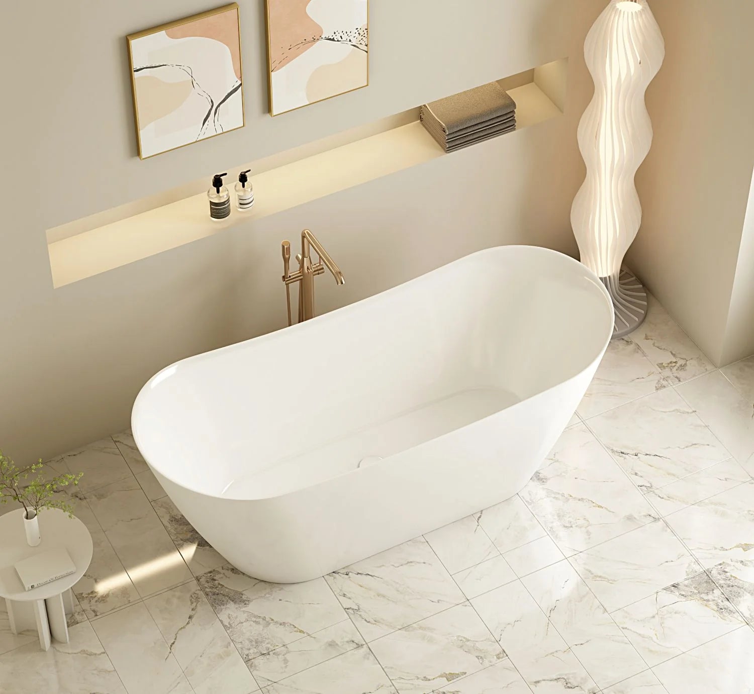 1500mm Opal White Luxury Freestanding Bathtub for Elegant Bathrooms