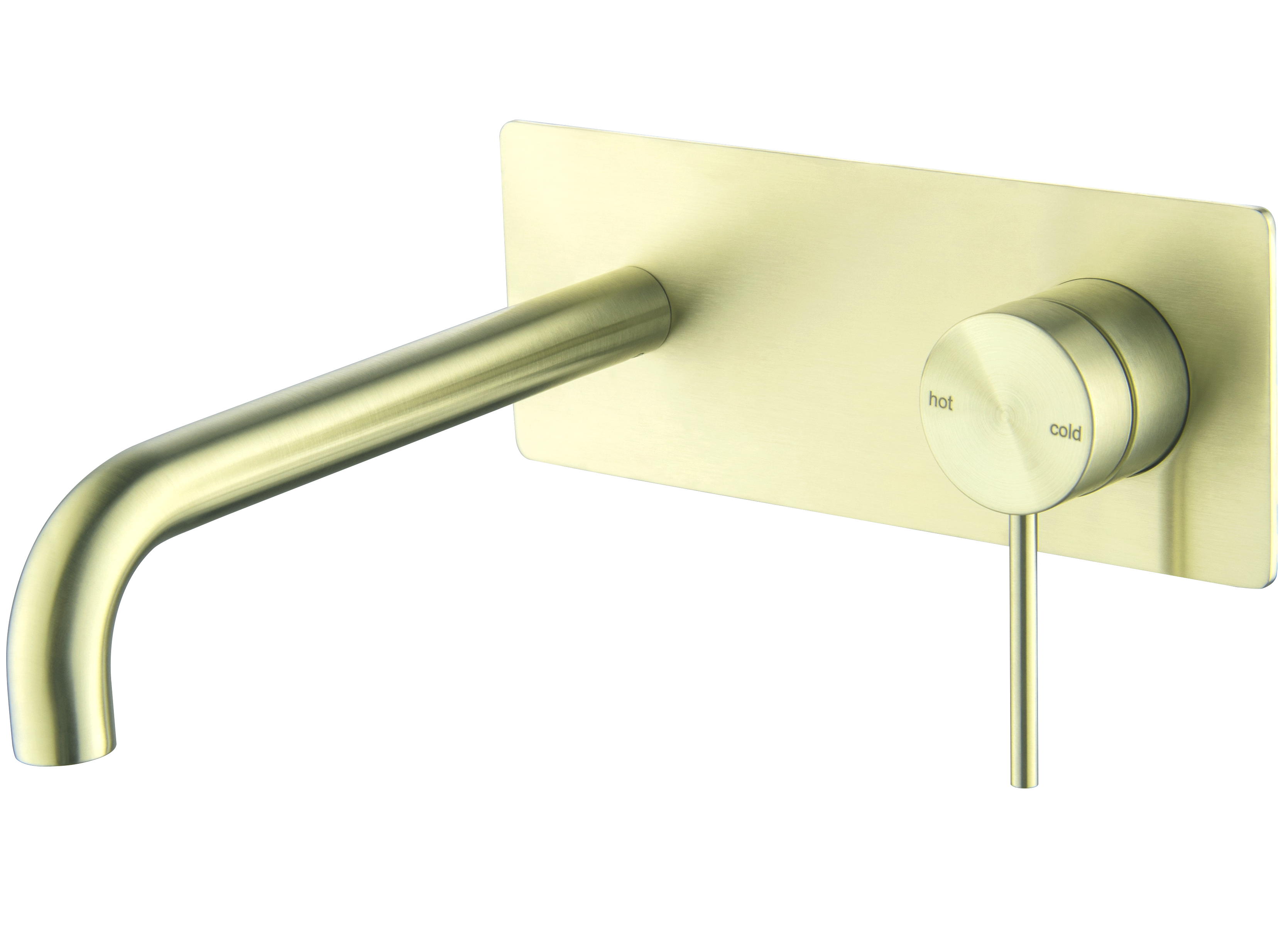 Hot Deal! Brushed Gold 1P Curved Spout Mica Wall - Mount Faucet and Spout Combo