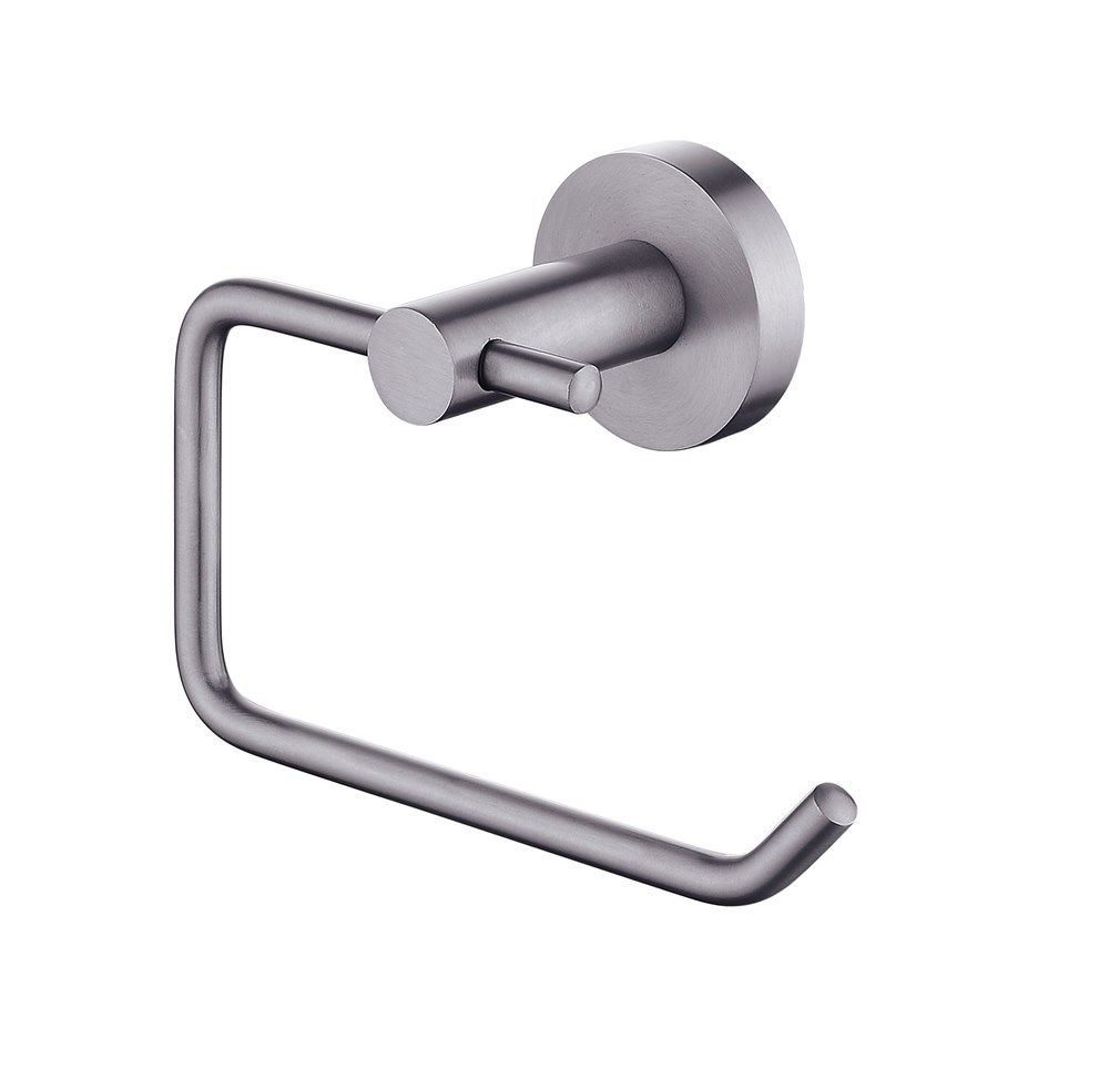LUCID PIN Round Gun Metal Grey Stainless Steel Toilet Paper Roll Holder
