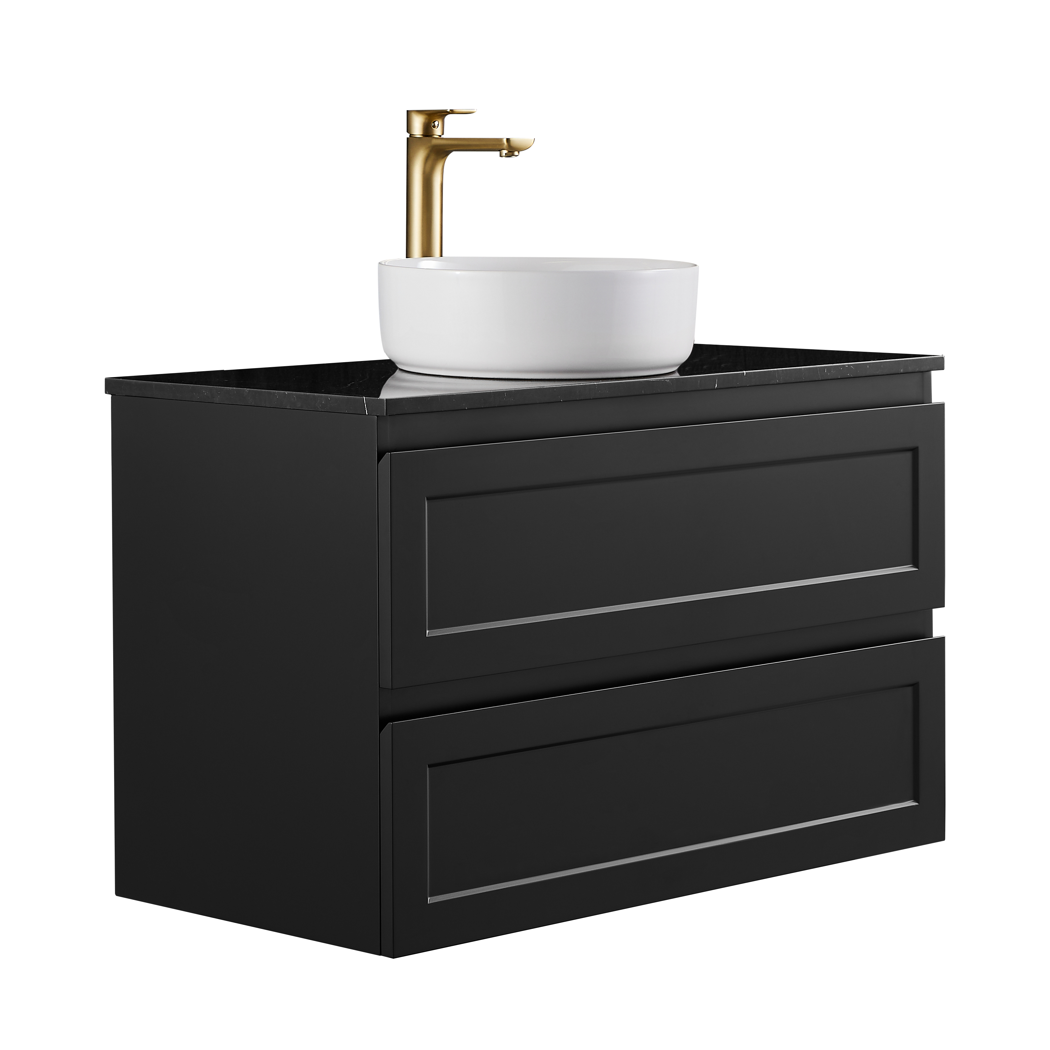 900mm Matte Black Fremantle Premium PVC Wall Hung Vanity Cabinet - A Stylish Bathroom Essential