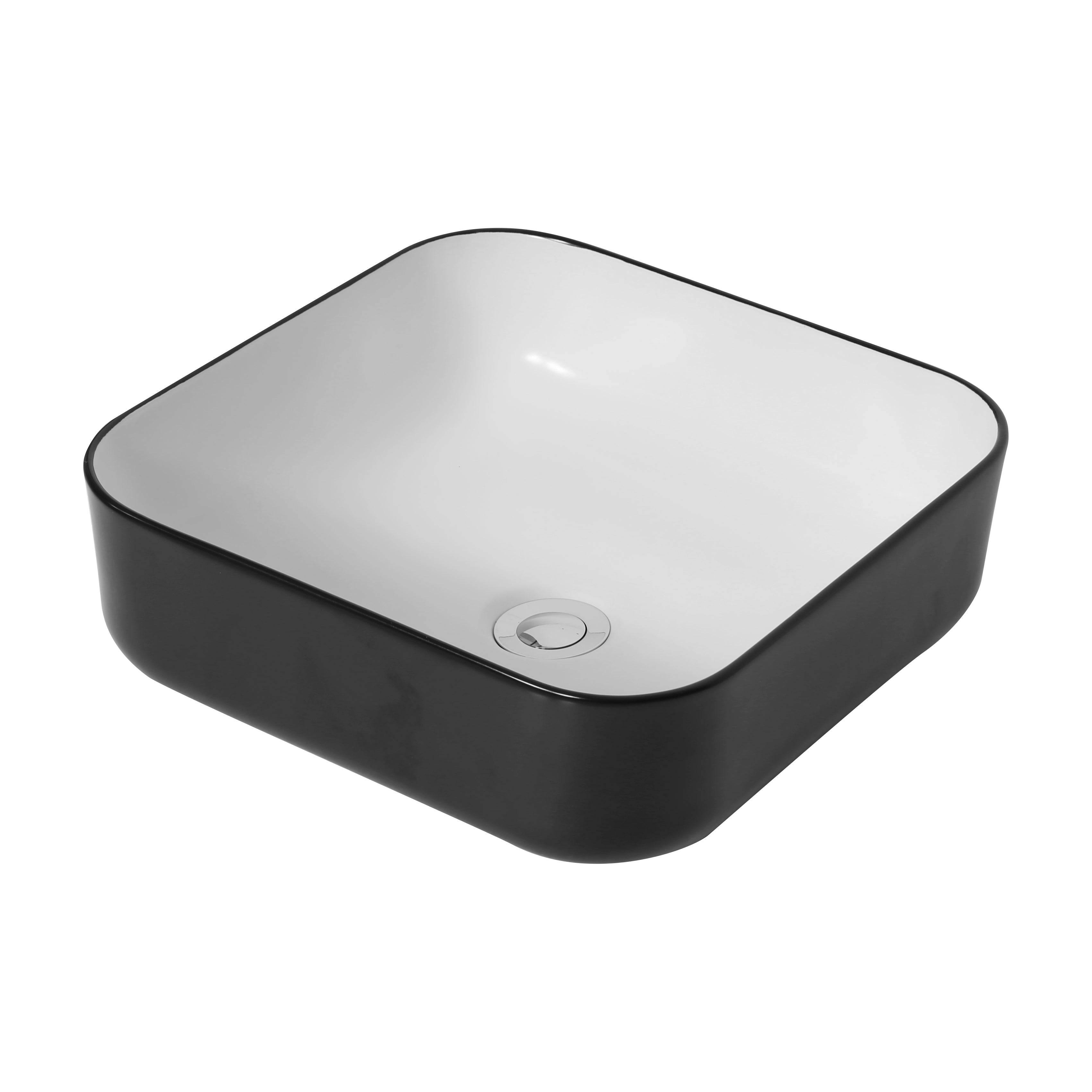Black and White Square Poseidon Basin (393x393x135 Size)