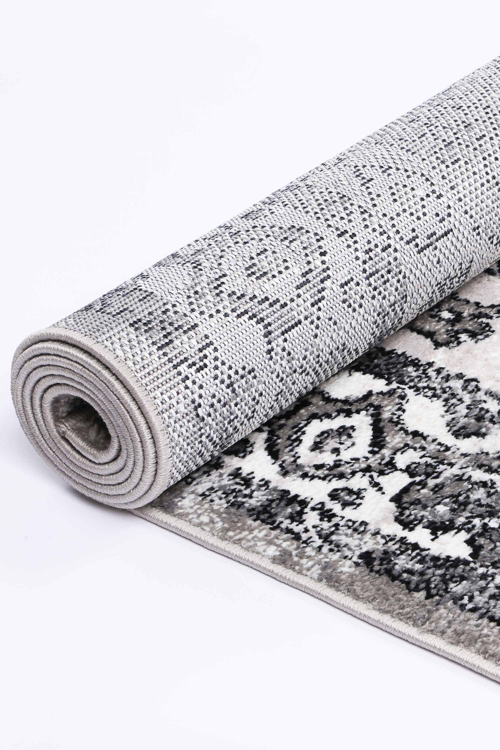 Anatolia Traditional Rug in Stylish Grey and Black Tones