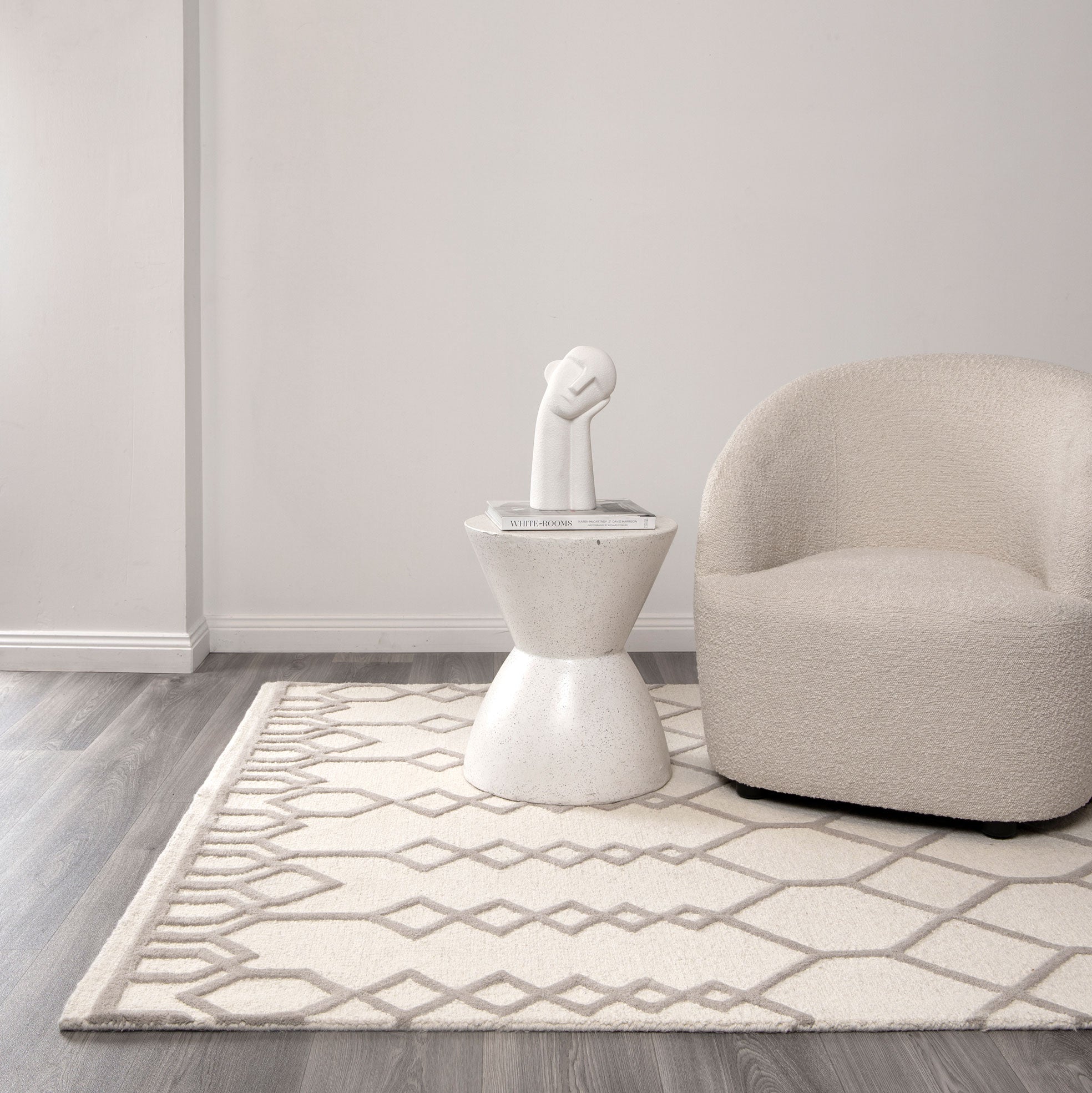 Beige Hand - Tufted 100% Wool Les Nomades Senso Rug for Modern Spaces