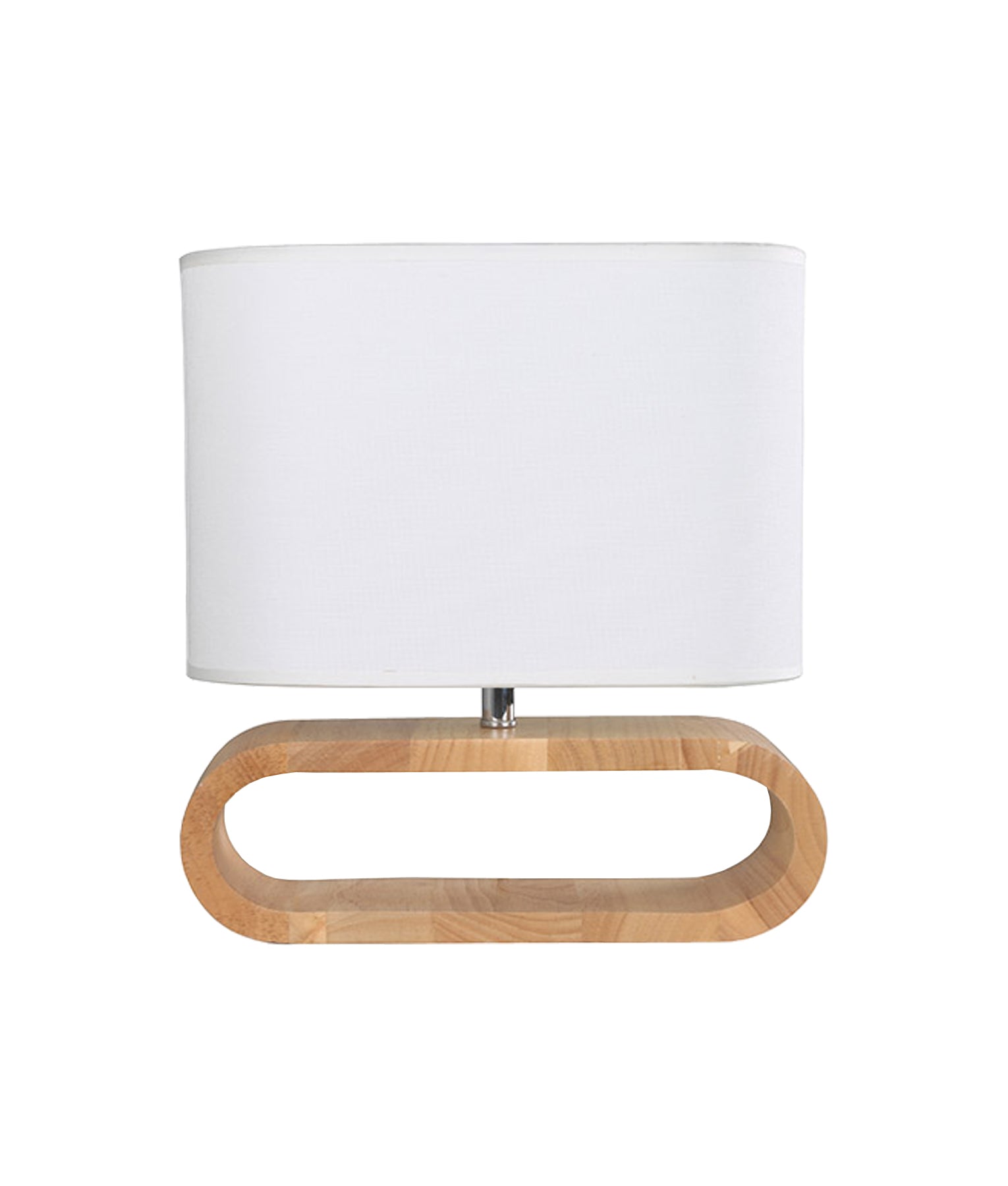Blonde and Dark Wood Cloth Shade Interior Table Lamps