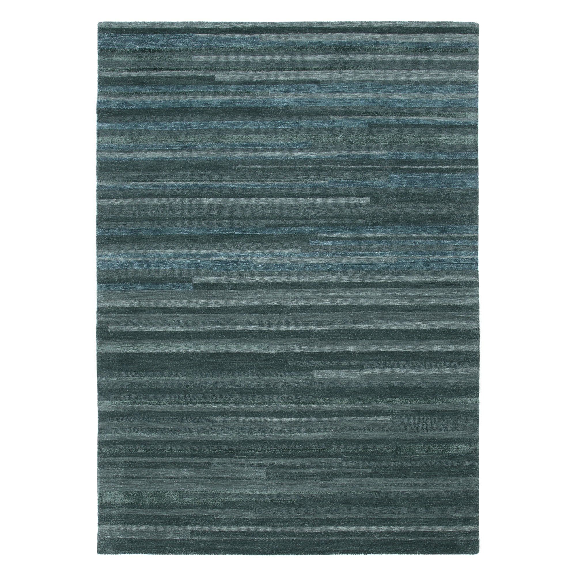 Exclusive Les Nomades Teal Wool Linear Rug on Sale