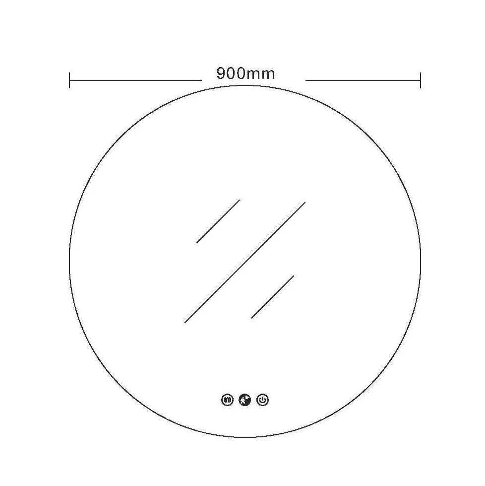 LUNA LED Frameless Round Mirror in 600mm, 750mm, 900mm Sizes