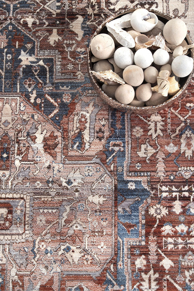 Exclusive Heriz Hazelnut Polyester Rug - Traditional Design, Durable and Soft