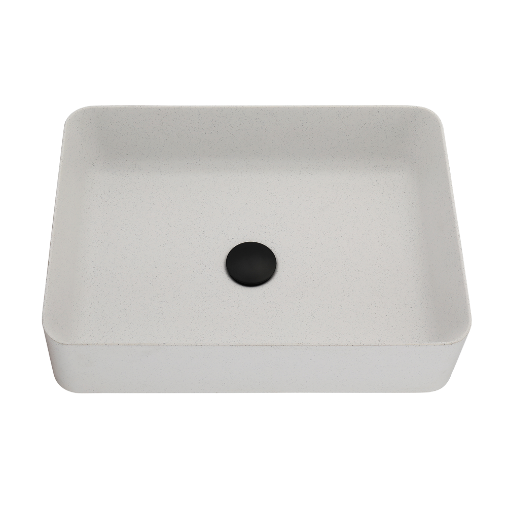 Hot Deal! POSEIDON Rectangle Matte White Quartz Above-Counter Basin (510x365x125)
