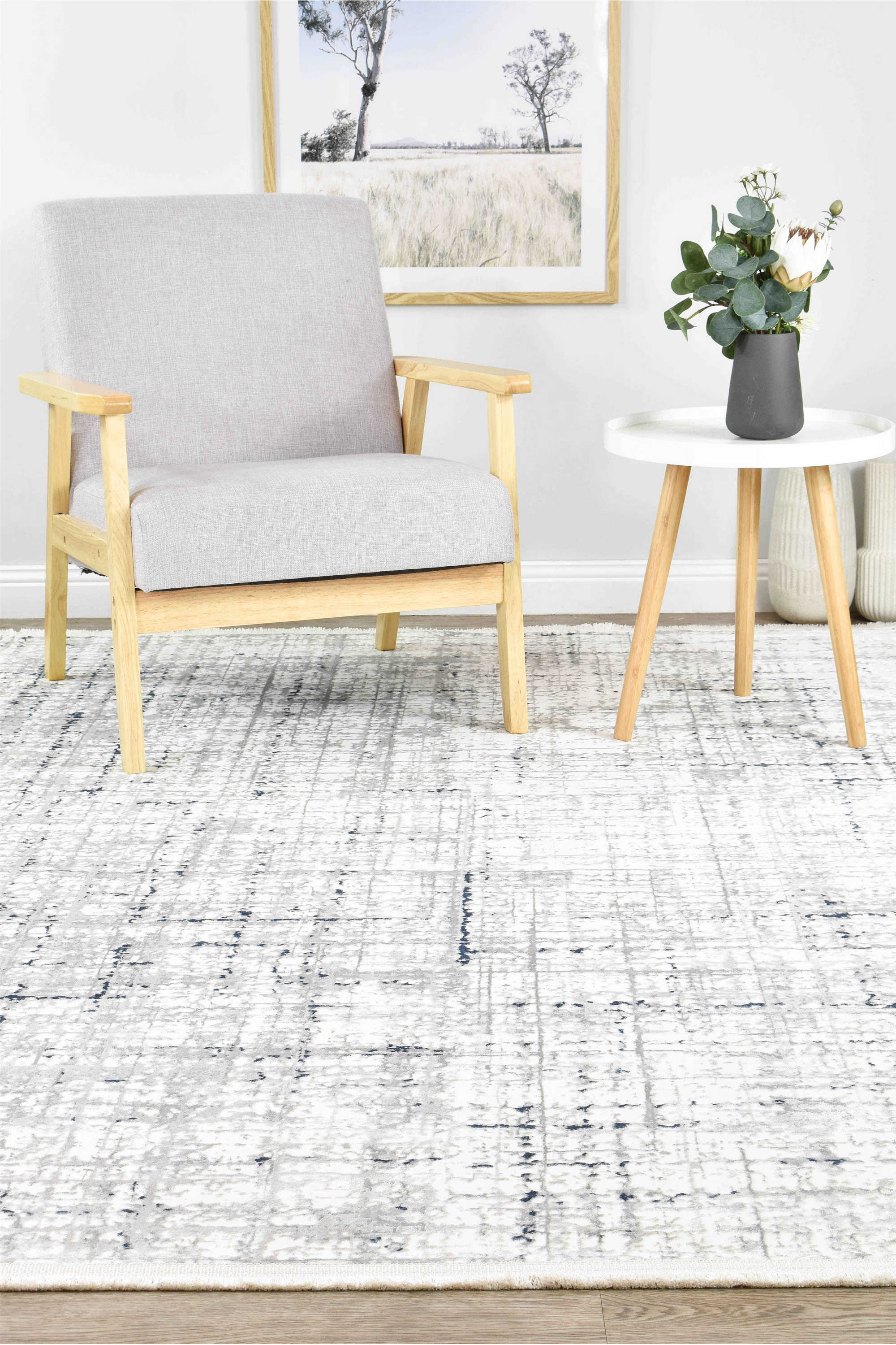 Harmonia 25406A Soft Tiger White Rug with Silky Sheen