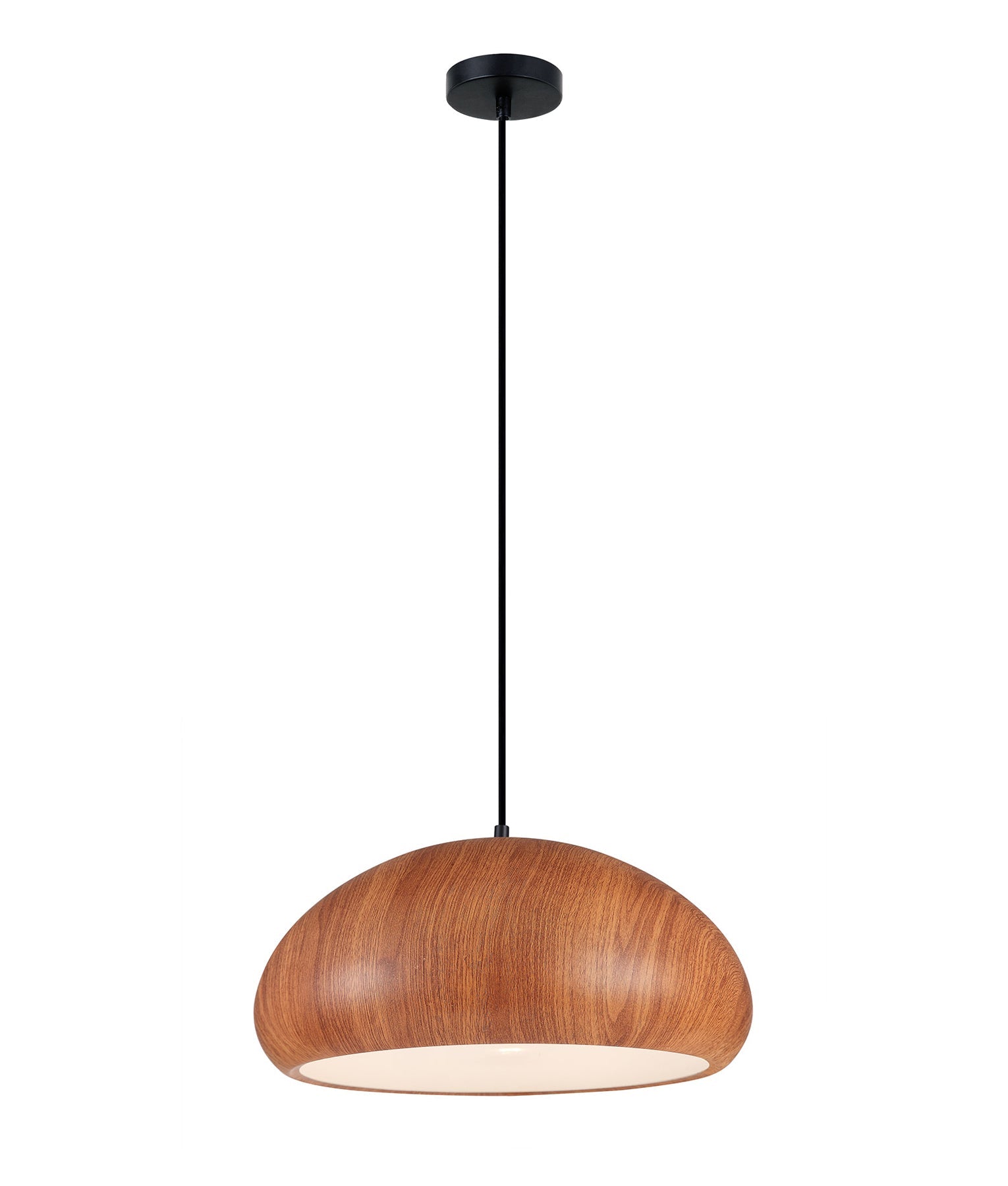 LIGNA Retro-Style Wood Replica Dome Aluminium Pendant Lights for Indoor Use