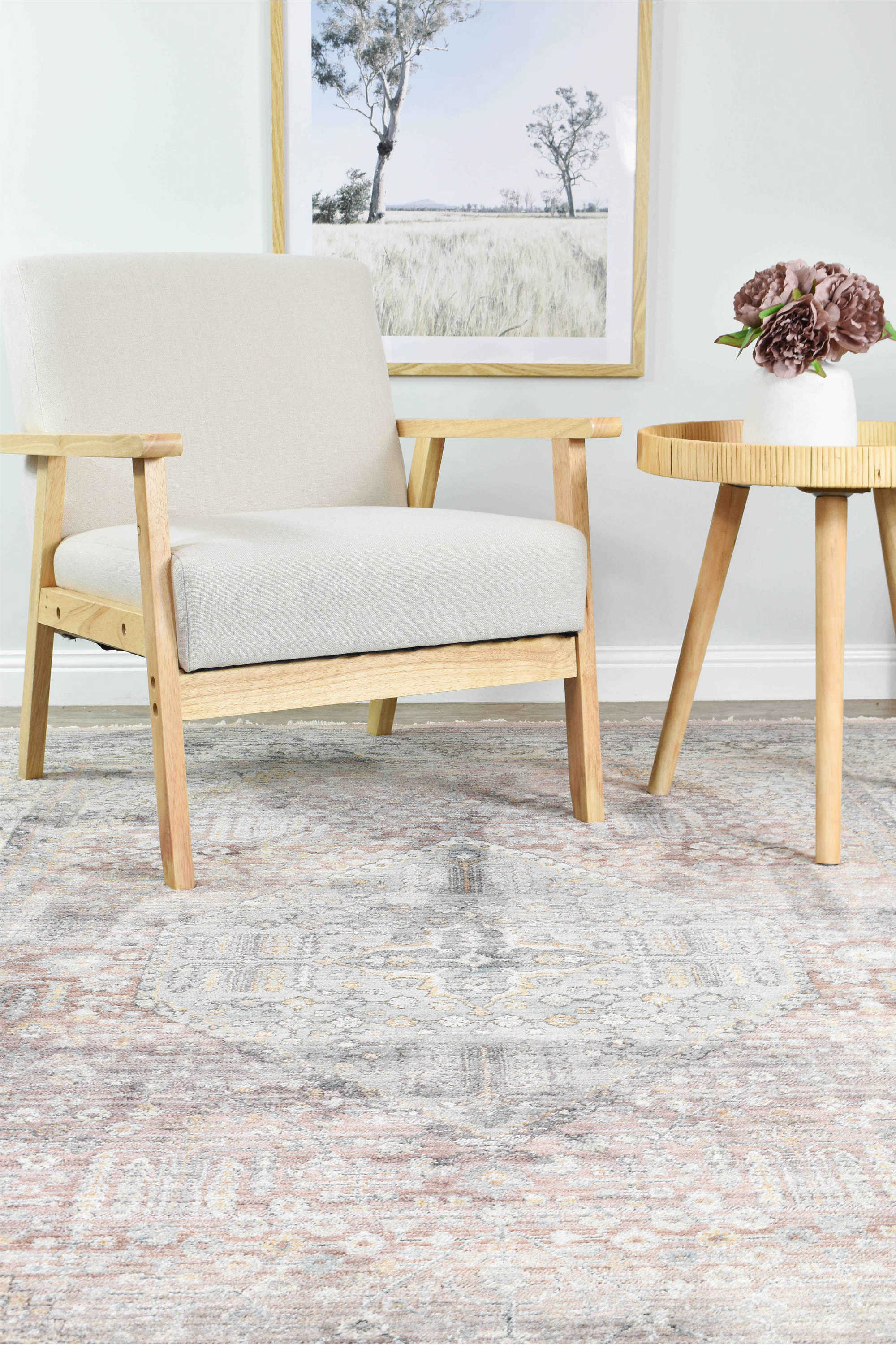 Exclusive Novara Legacy Rose Rug - Soft Pink, Ideal for Home Decor