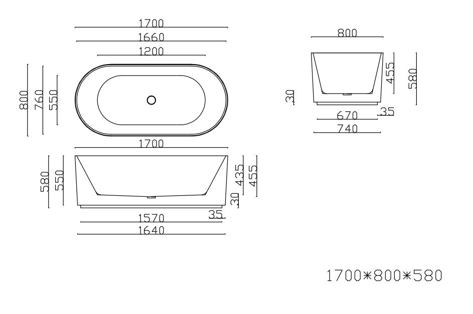 Ally Groove Freestanding Bathtub (Matte Black) - 1500mm/1700mm | Luxury Deal