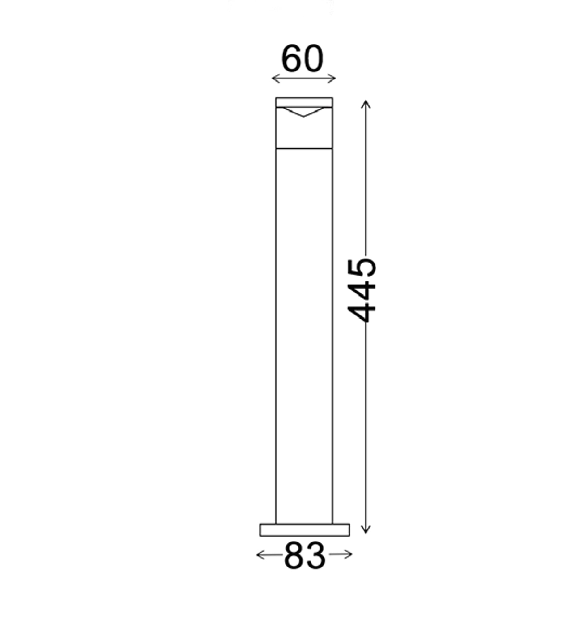 PHARE: Titanium Anti - Glare Surface - Mounted GU10 Bollard Light with IP54 Rating