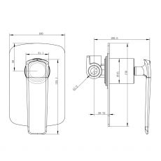Esperia Stylish Matte Black and Chrome Wall - Mounted Shower Bath Mixer