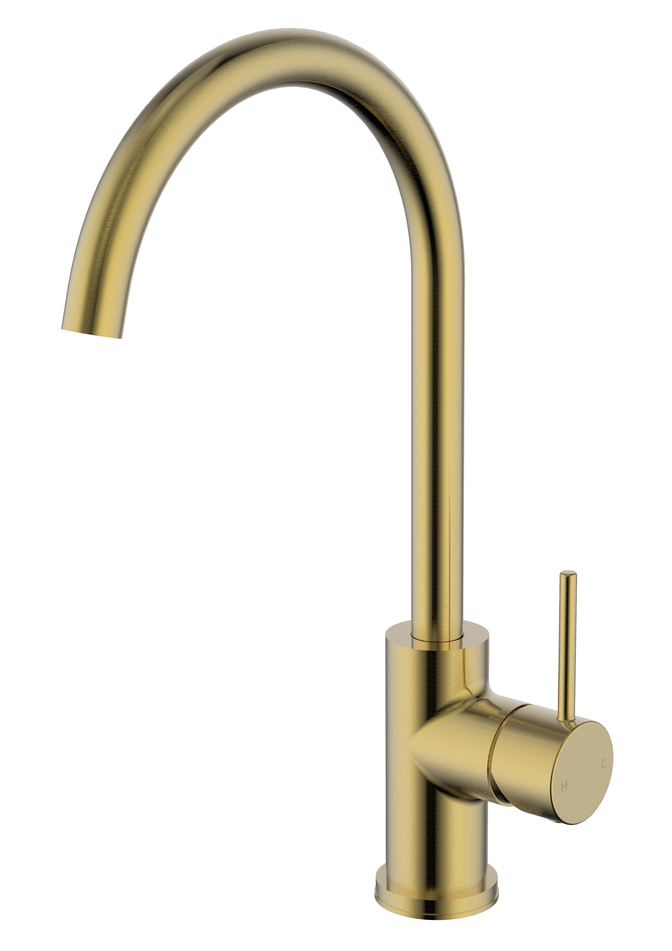 Hot Sale! Brushed Gold HALI Bathroom Sink Mixer with High - Rise Swivel Spout
