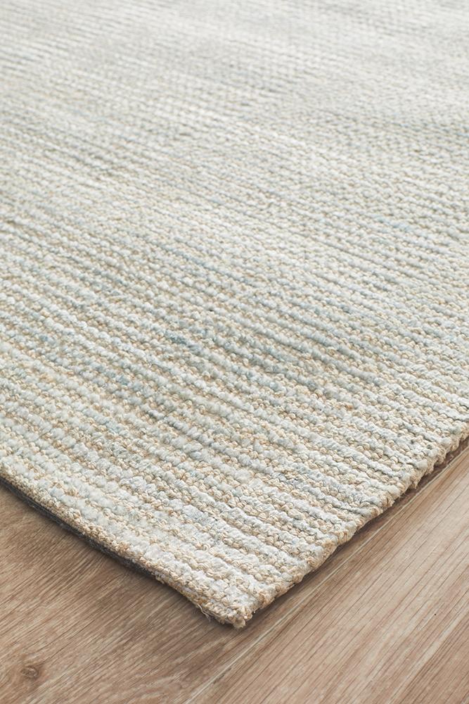 Luxurious Allure Sky Cotton - Rayon Hand - Loomed Rug for Modern Spaces