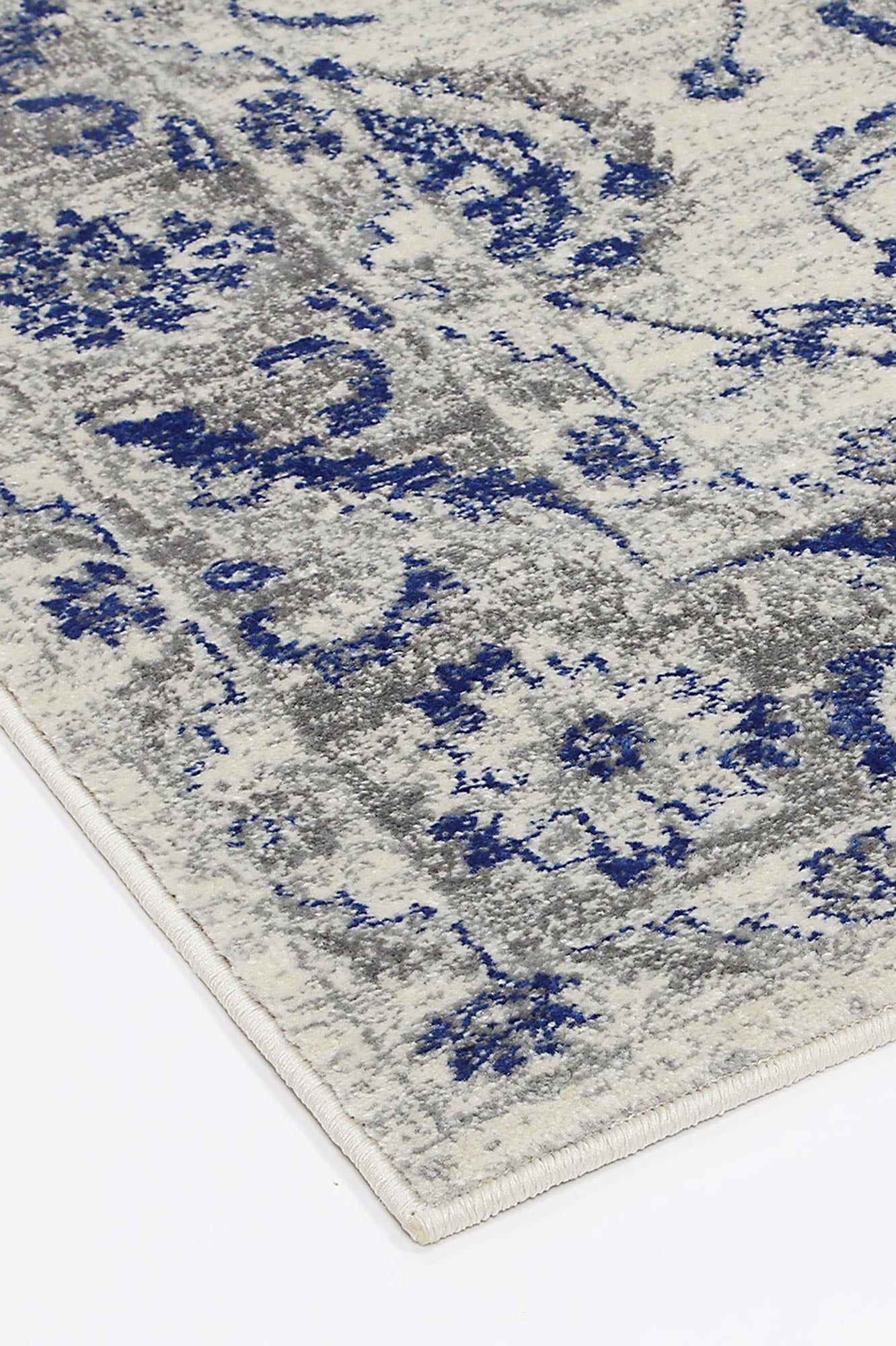 Stunning Cassandra Blue and Ivory Handmade Rug with Timeless Design