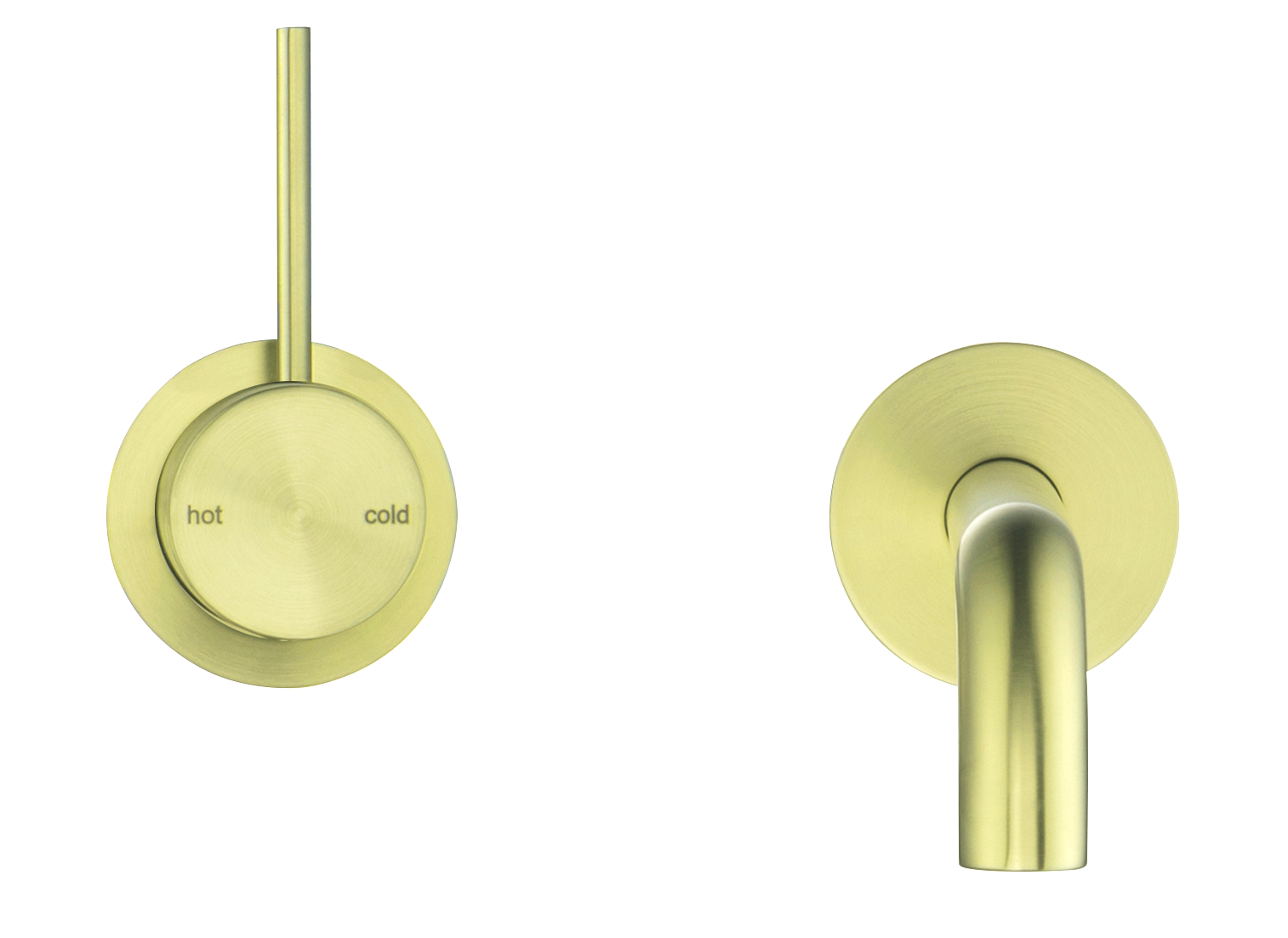 Hot Deal! 2P Mica Wall - Spout Combo with Reverse Handle in Brushed Gold