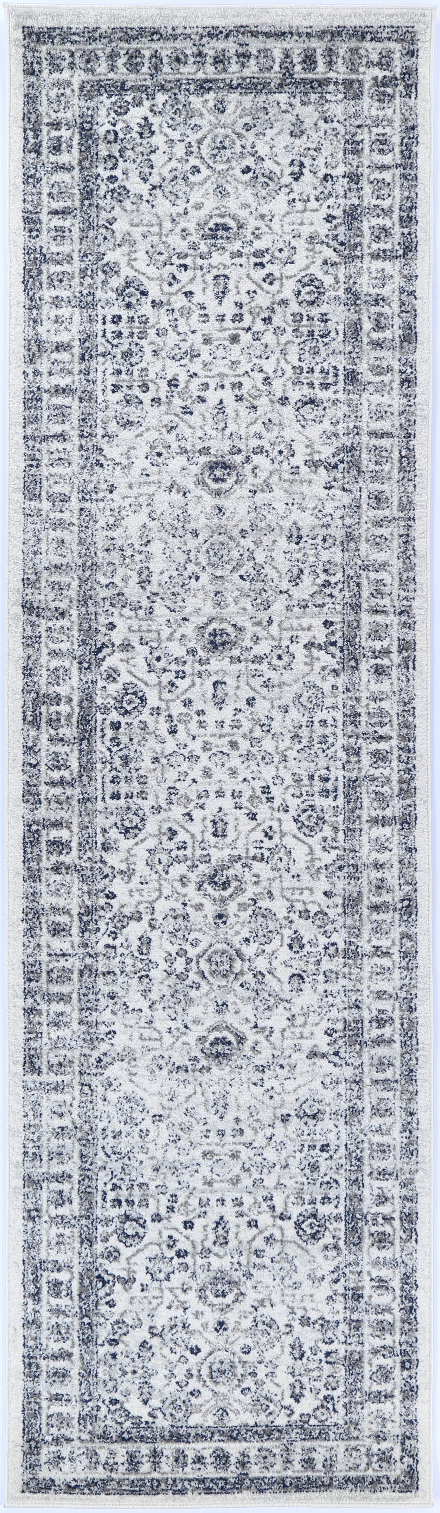Exclusive Offer! Navy Cream Traditional Style Ligures Area Rug for Your Home